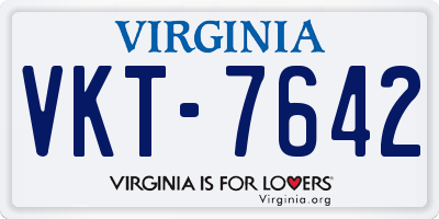 VA license plate VKT7642