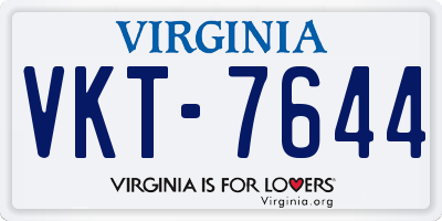 VA license plate VKT7644