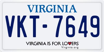 VA license plate VKT7649