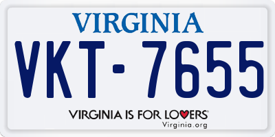 VA license plate VKT7655