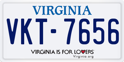 VA license plate VKT7656