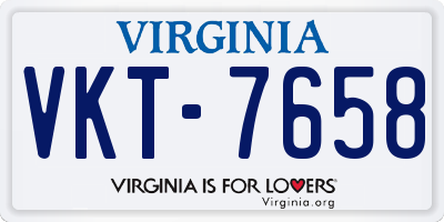 VA license plate VKT7658
