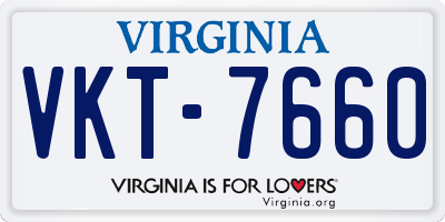 VA license plate VKT7660