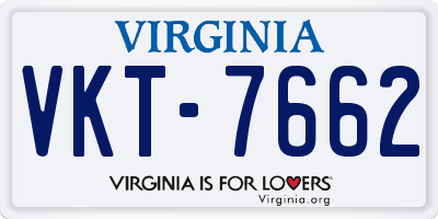 VA license plate VKT7662