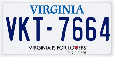 VA license plate VKT7664