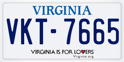 VA license plate VKT7665