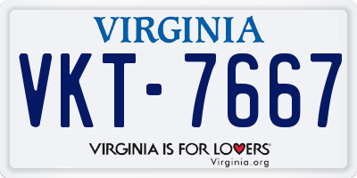VA license plate VKT7667