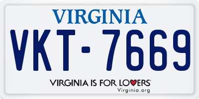 VA license plate VKT7669