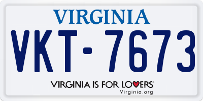 VA license plate VKT7673