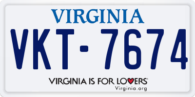 VA license plate VKT7674