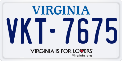 VA license plate VKT7675