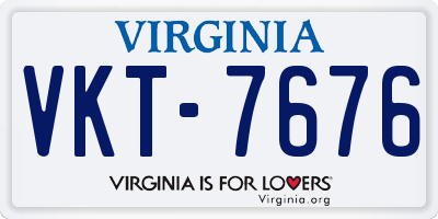VA license plate VKT7676
