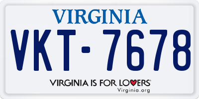 VA license plate VKT7678