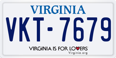 VA license plate VKT7679