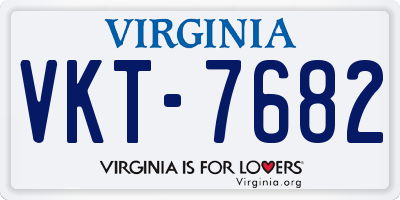 VA license plate VKT7682
