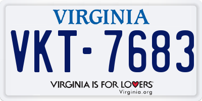 VA license plate VKT7683