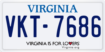 VA license plate VKT7686