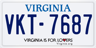 VA license plate VKT7687