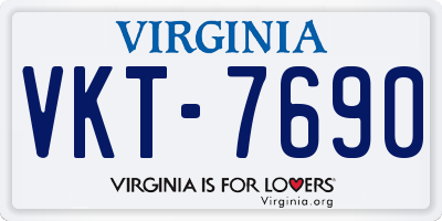 VA license plate VKT7690
