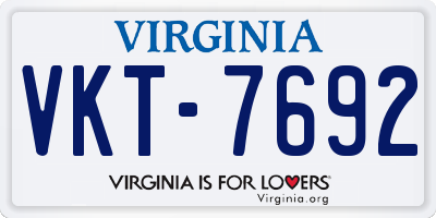 VA license plate VKT7692