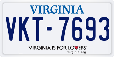 VA license plate VKT7693