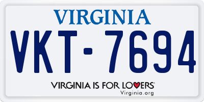 VA license plate VKT7694