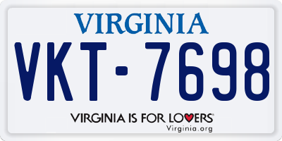 VA license plate VKT7698