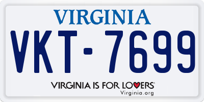 VA license plate VKT7699