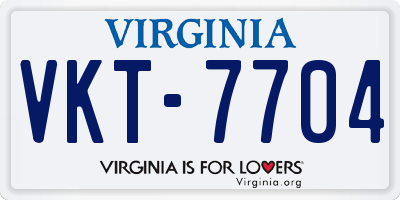 VA license plate VKT7704