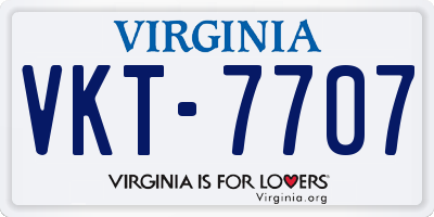 VA license plate VKT7707