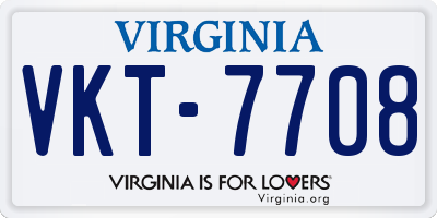 VA license plate VKT7708