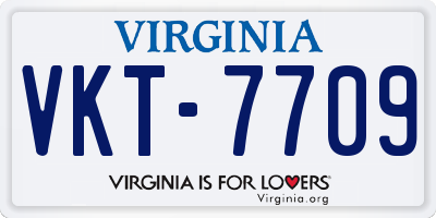 VA license plate VKT7709