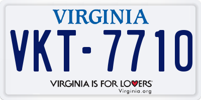 VA license plate VKT7710