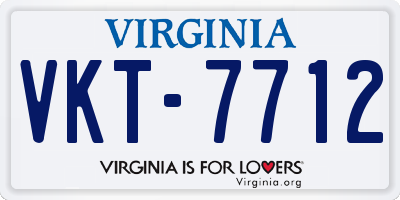 VA license plate VKT7712