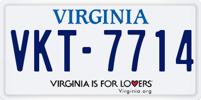 VA license plate VKT7714