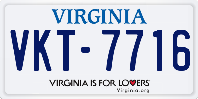 VA license plate VKT7716