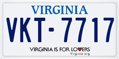 VA license plate VKT7717
