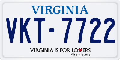 VA license plate VKT7722