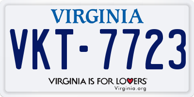 VA license plate VKT7723
