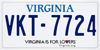 VA license plate VKT7724