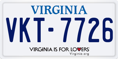VA license plate VKT7726
