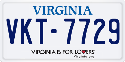 VA license plate VKT7729