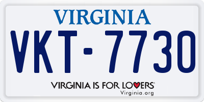 VA license plate VKT7730