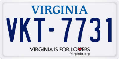 VA license plate VKT7731