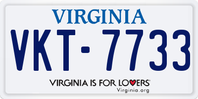 VA license plate VKT7733