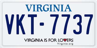 VA license plate VKT7737