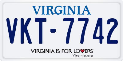 VA license plate VKT7742