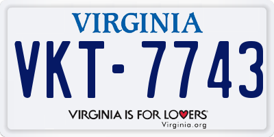 VA license plate VKT7743
