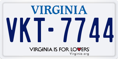 VA license plate VKT7744