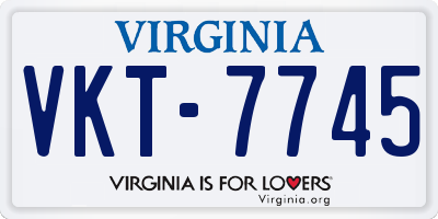 VA license plate VKT7745